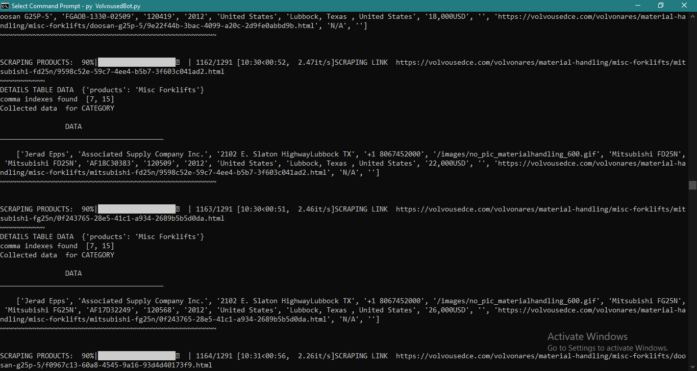 Screenshot of Volvoused bot